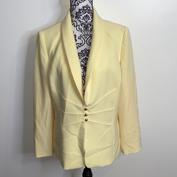 Tahari Arthur S. Levine Yellow Blazer Size 14 - Picture 1 of 4